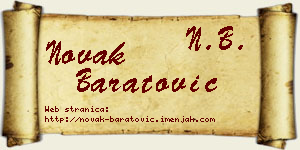 Novak Baratović vizit kartica